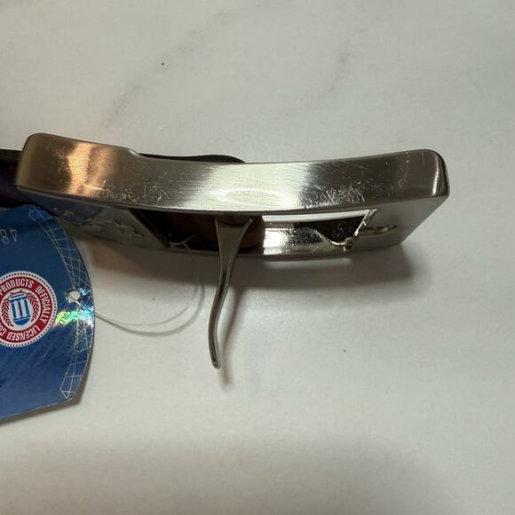 Eagles Wings NOTRE DAME FIGHTING IRISH Leather Belt Size 44 Brown Adjustable NEW - Picture 3 of 6